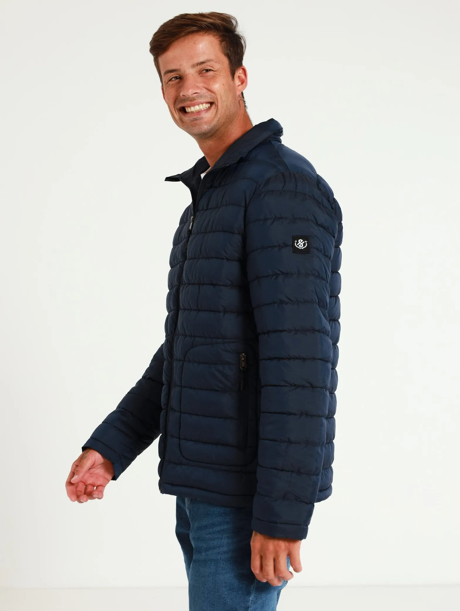 1 Up Plain Puffer - Navy