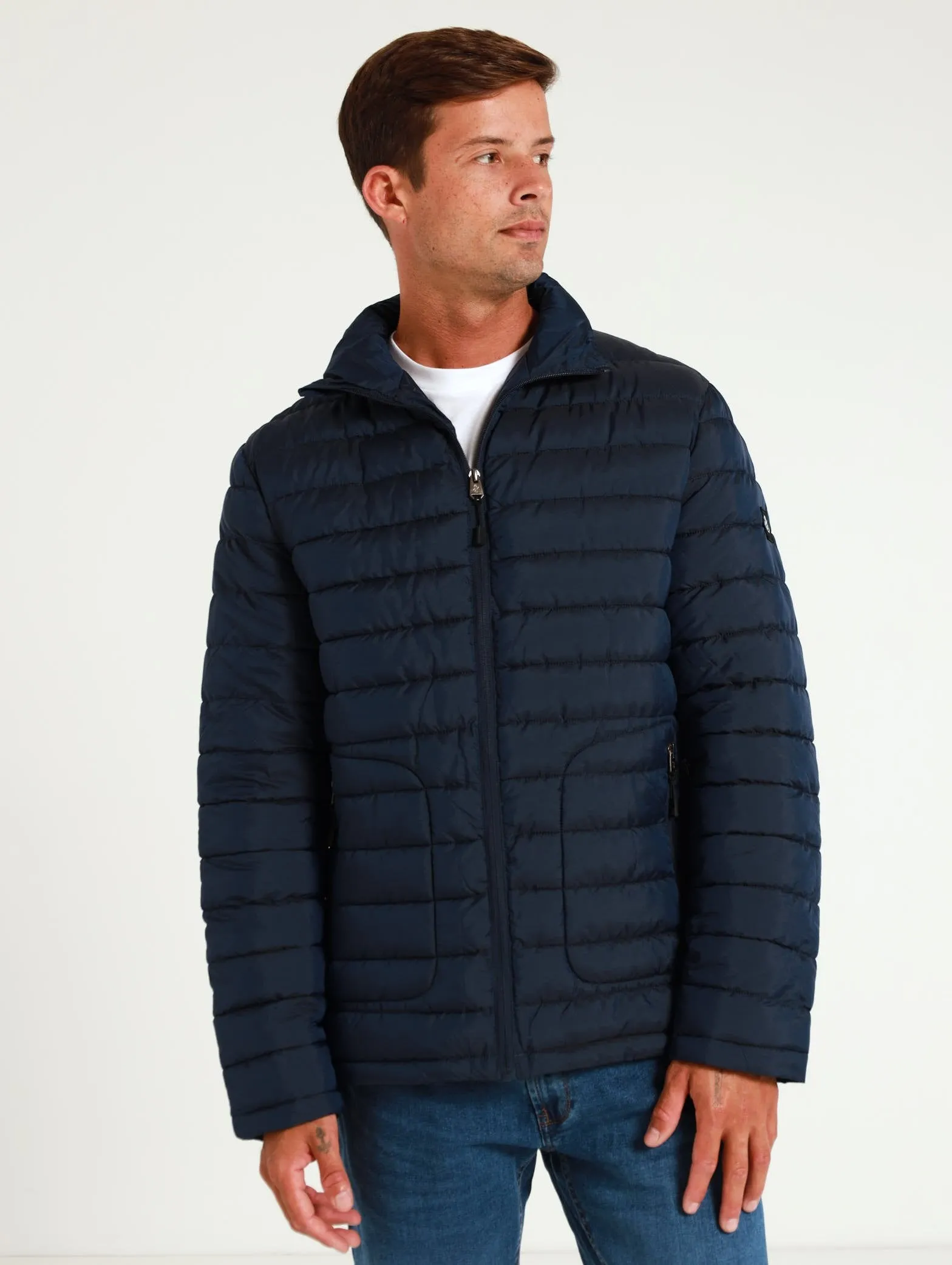 1 Up Plain Puffer - Navy