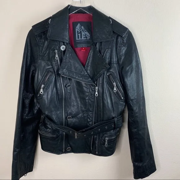 100% Genuine Leather Moto Jacket