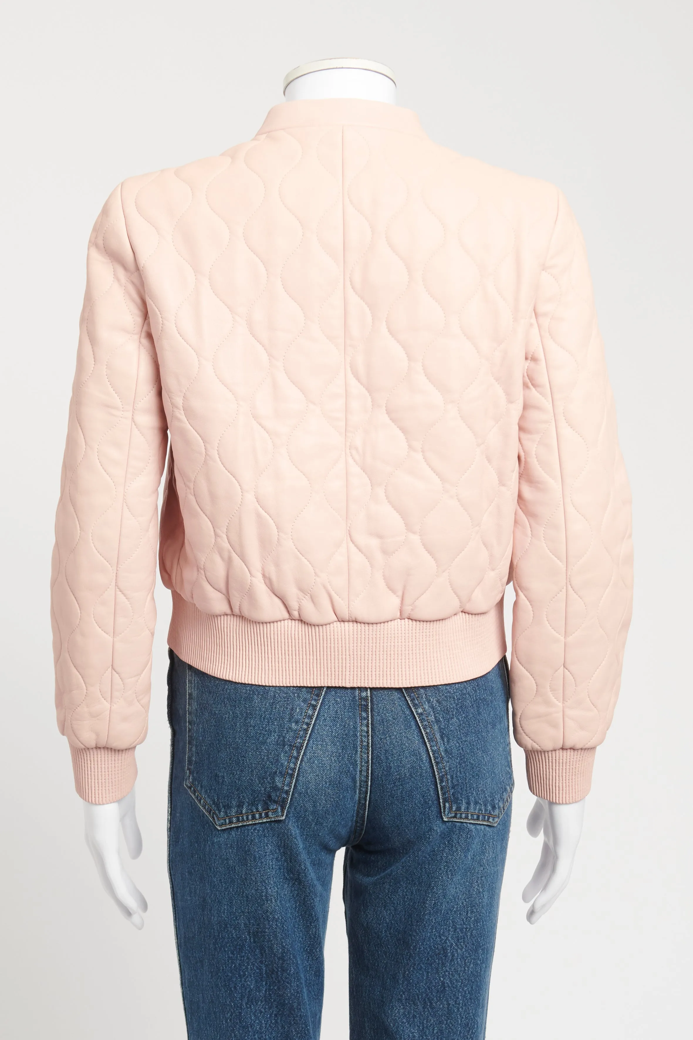 2014 Pink Quilted Preowned Leather Jacket