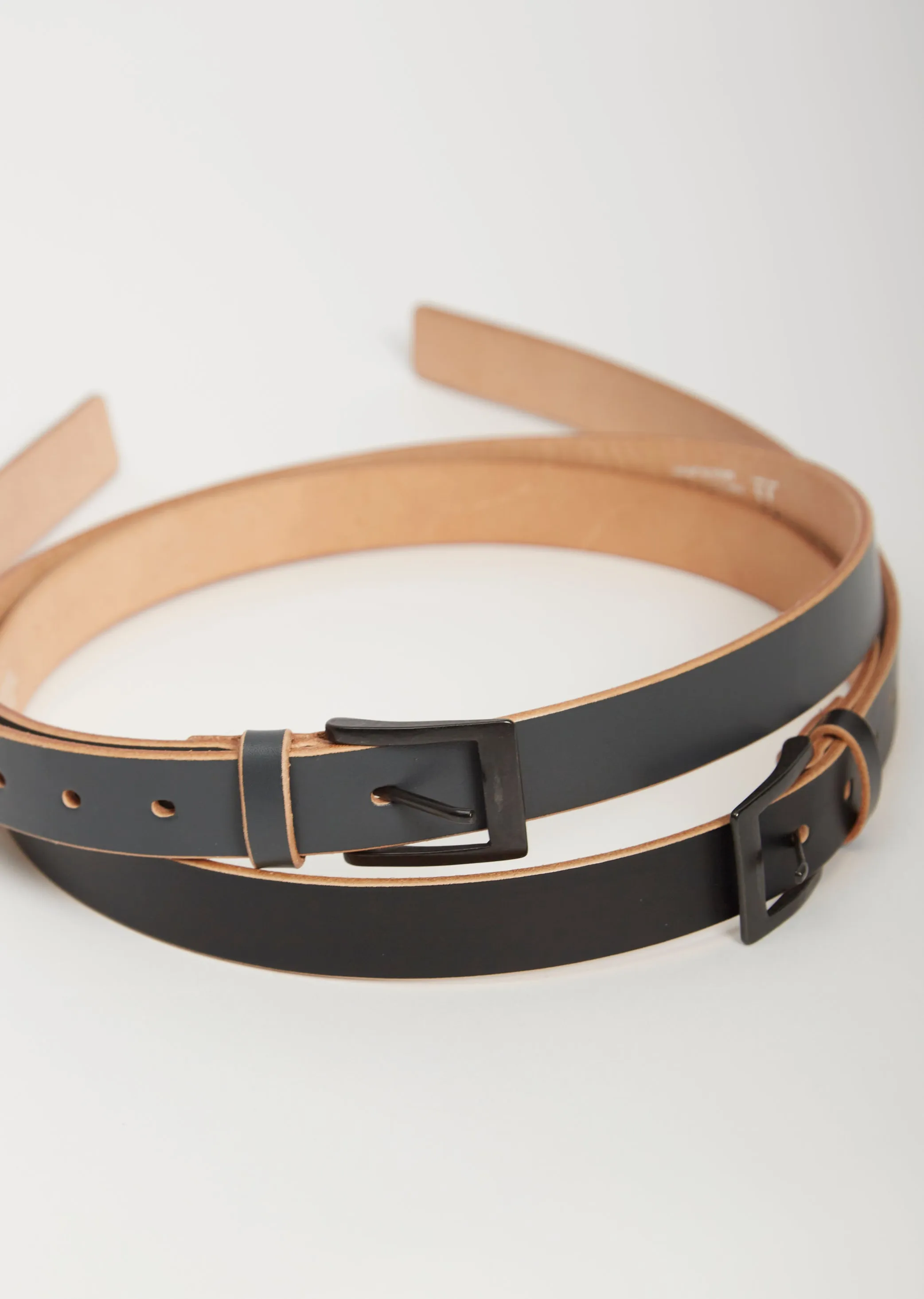 25mm Leather Belt — Grey