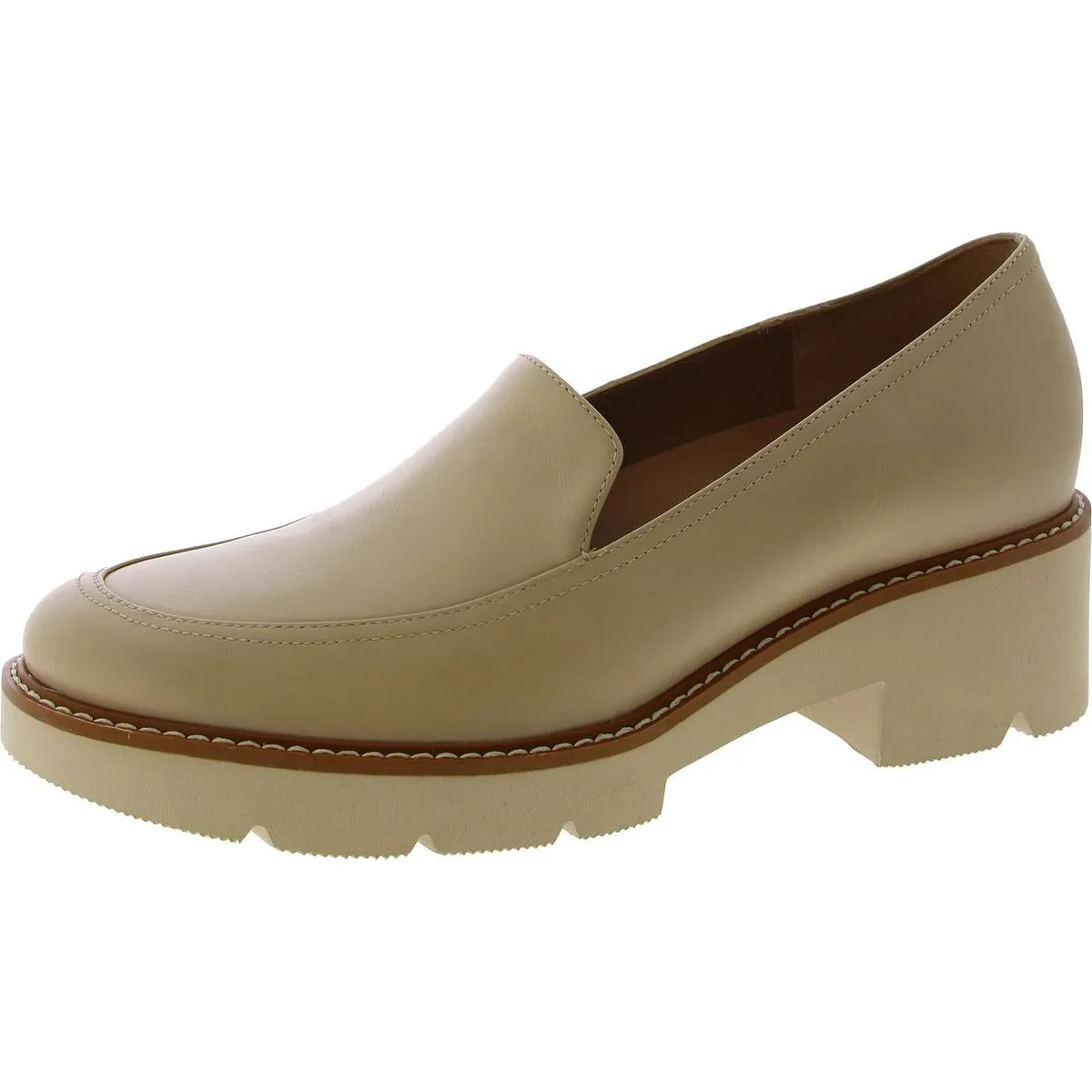 27 Edit Womens Dreamer Leather Lugged Sole Loafers