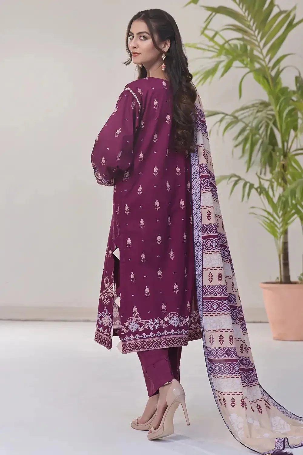 2PC Stitched Printed Lawn Shirt and Dupatta KSD-2514