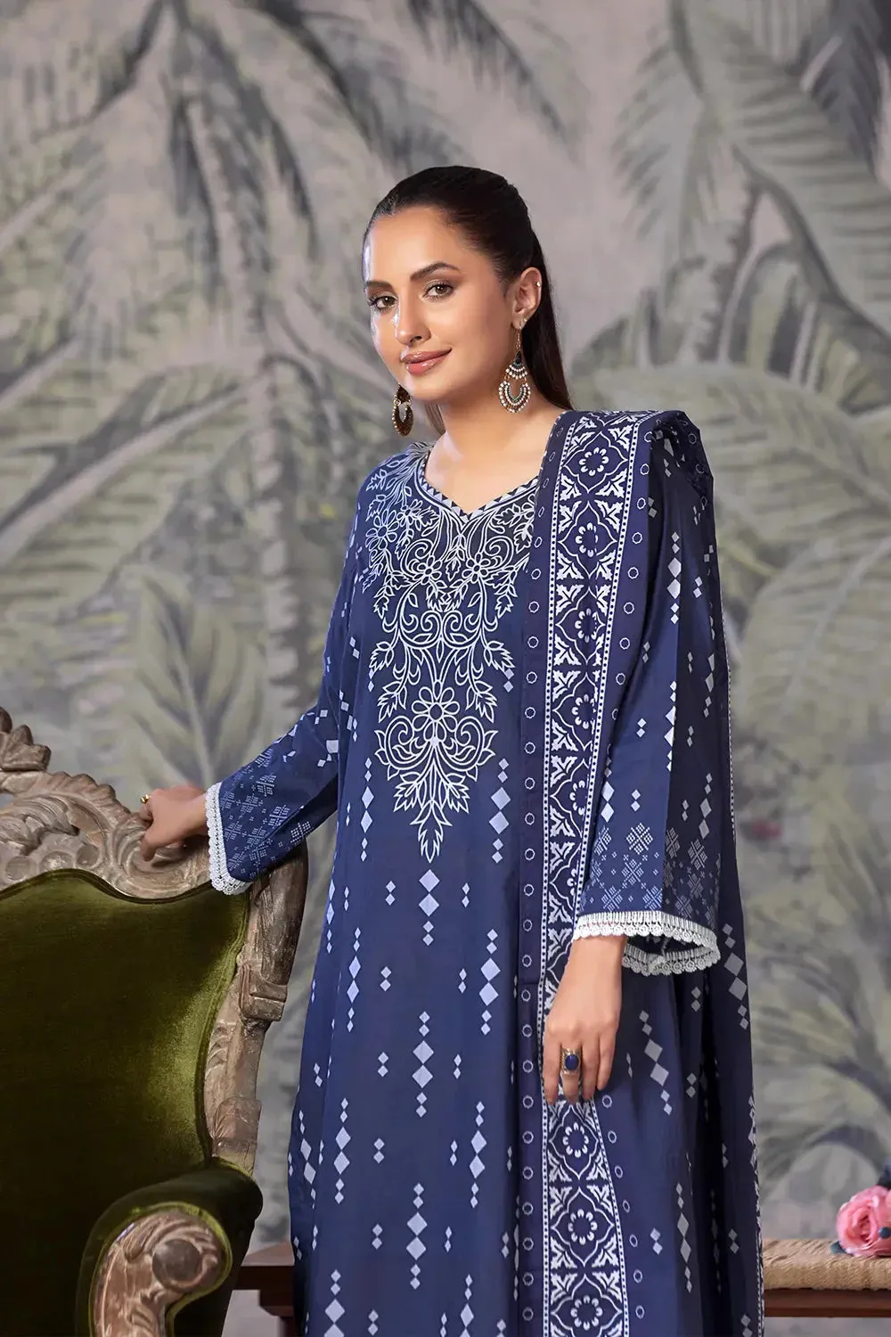 3PC Printed Unstitched Cambric Suit KCC-2856