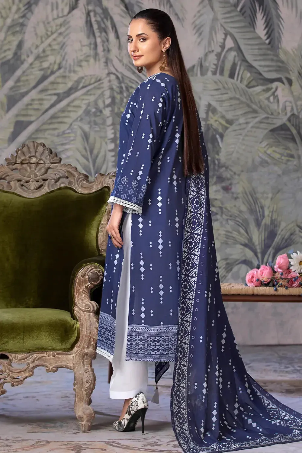 3PC Printed Unstitched Cambric Suit KCC-2856