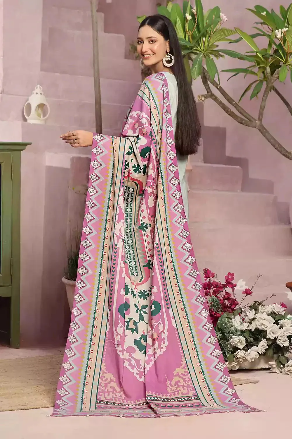 3PC Printed Unstitched Lawn Suit KLA-2795