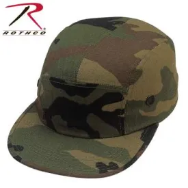 5 Panel Woodland Camo Military Street Cap