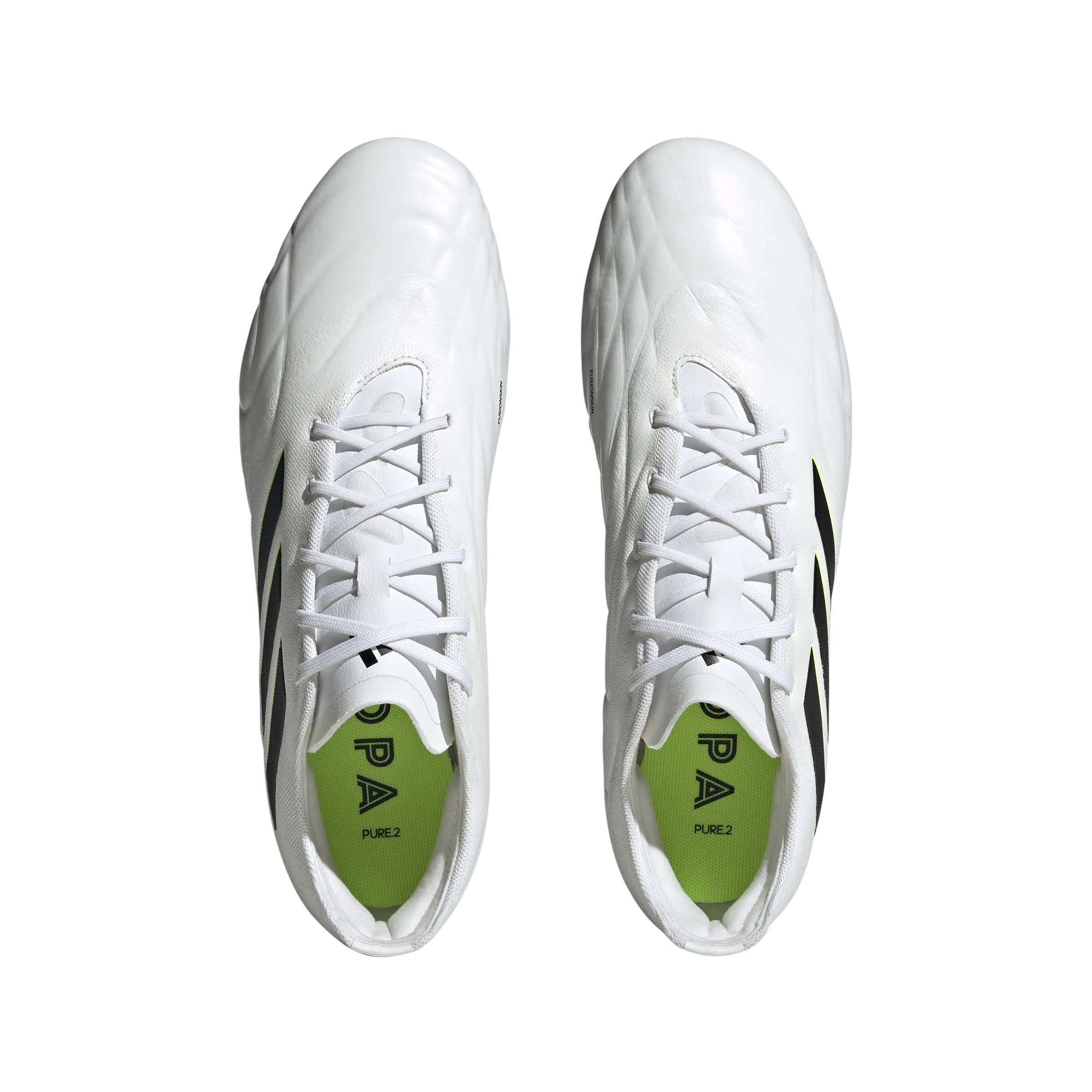 adidas Copa Pure.2 Firm Ground Football Boots - Adult - White/Black/Lucid Lemon