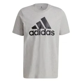 adidas Essentials Big Logo Tee - Mens - Medium Grey Heather/Black