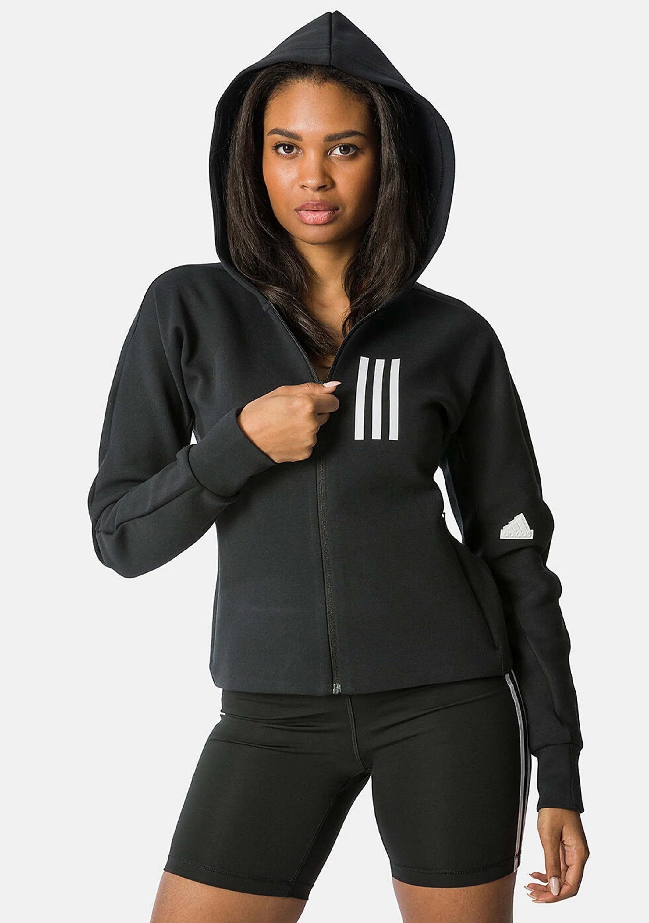 Adidas Womens Mission Victory Slim Fit Full-Zip Hoodie <BR> HU0240