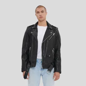 Adiv Black Motorcycle Leather Jacket