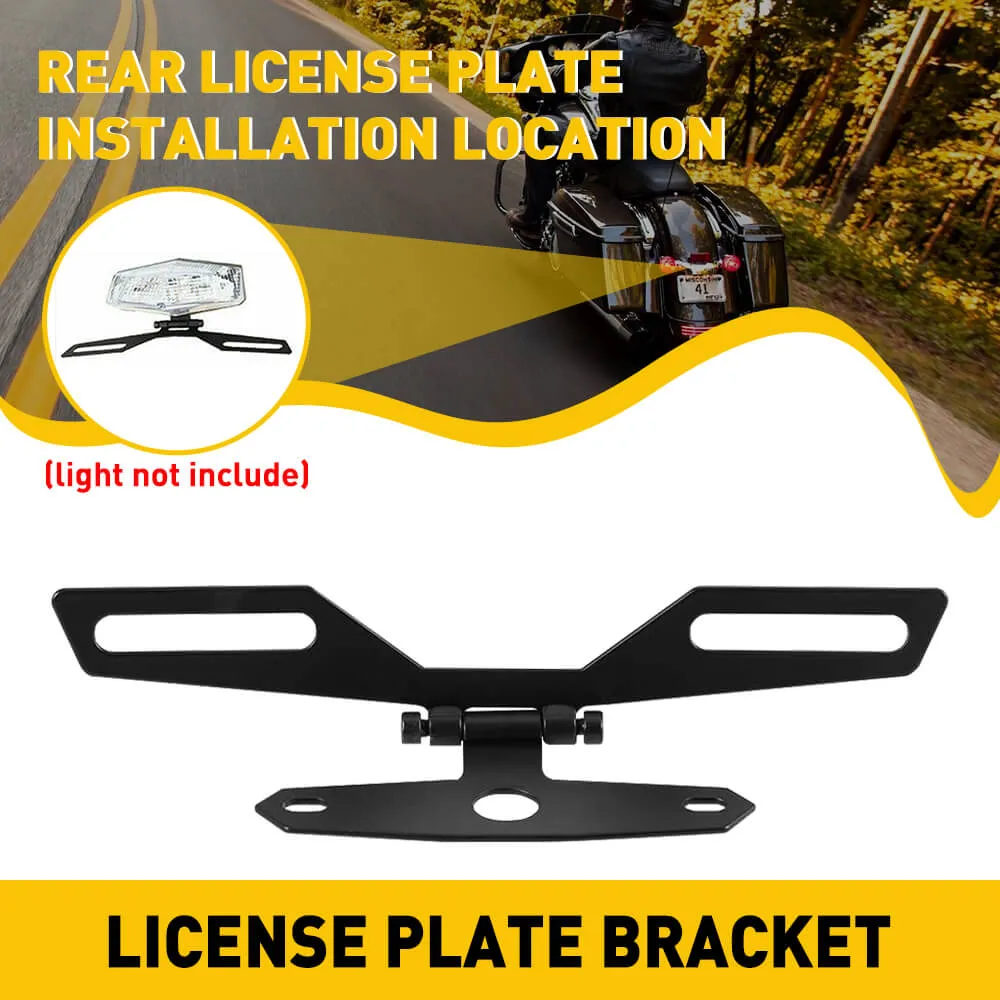 Adjustable Motorcycle License Plate Bracket-Universal Fold License Plate Tail Light Holder