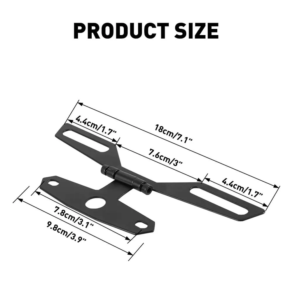 Adjustable Motorcycle License Plate Bracket-Universal Fold License Plate Tail Light Holder