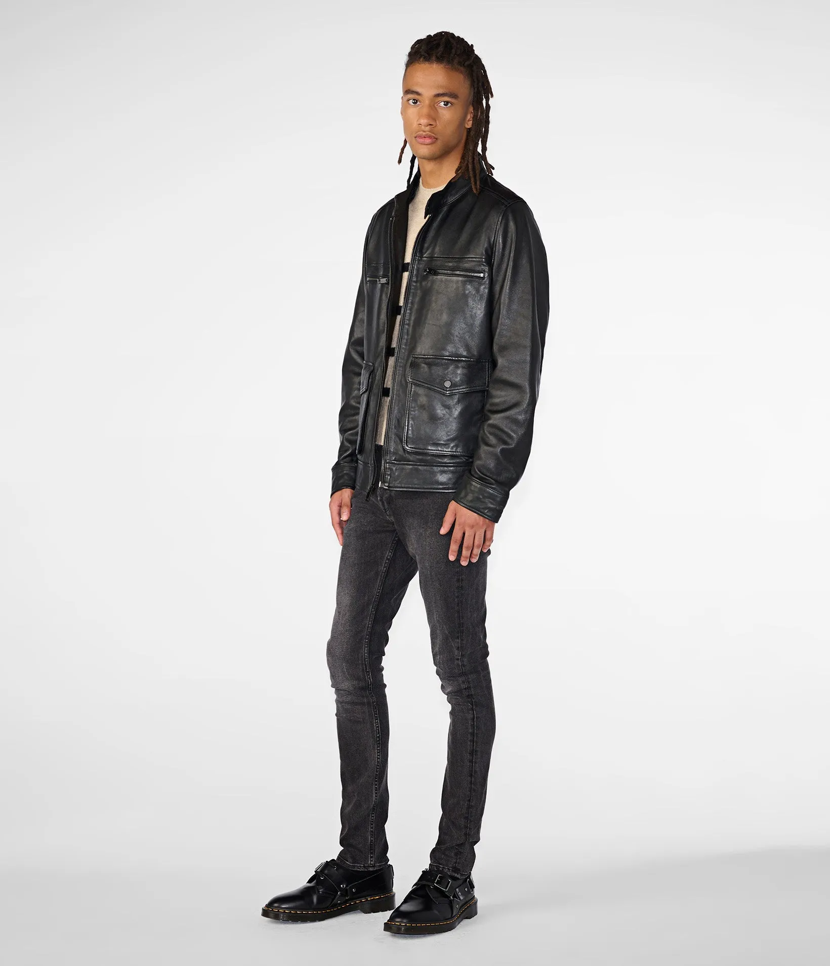 Adrian Leather Jacket With Hood