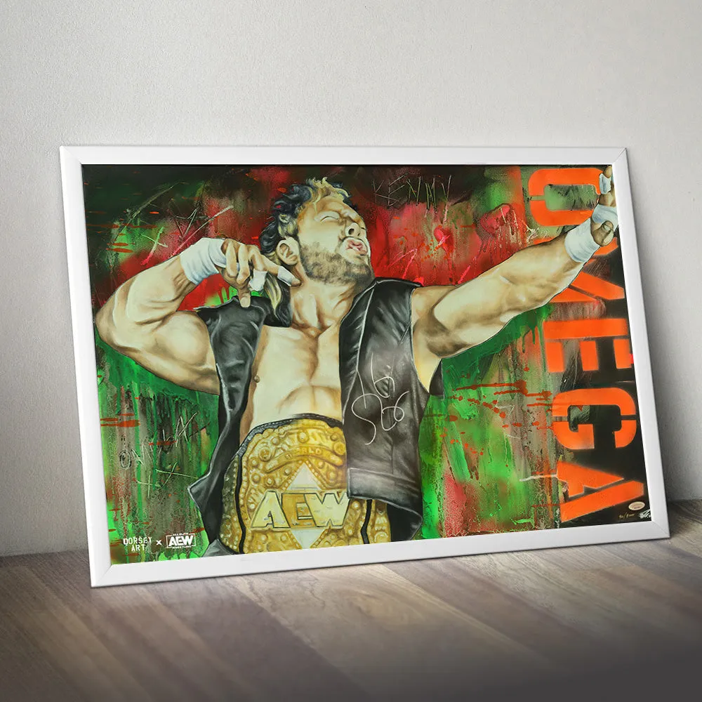 AEW x Dorsey 36"x24" Signed Poster : Kenny Omega * Hand Signed *