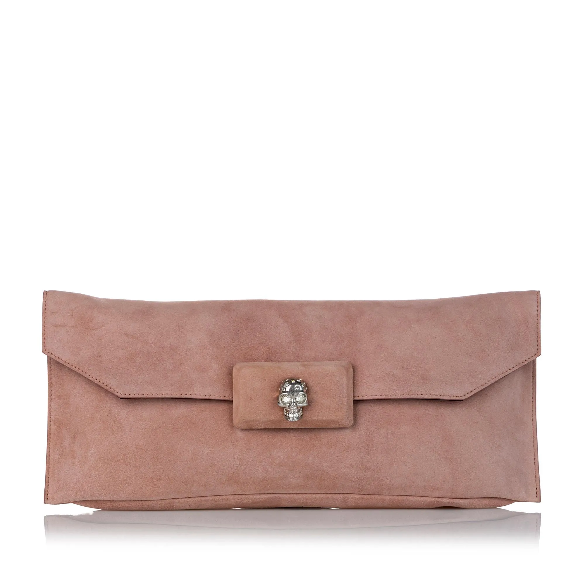 Alexander McQueen Skull Padlock Leather Clutch Bag (SHG-25603)