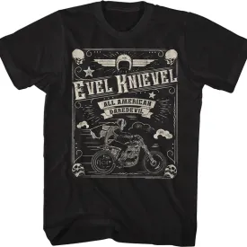 All American Daredevil Evel Knievel T-Shirt