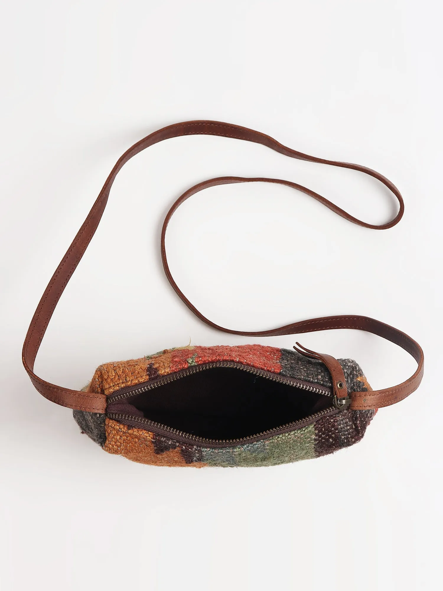 ALPHA - KILIM and LEATHER  SLING BAG