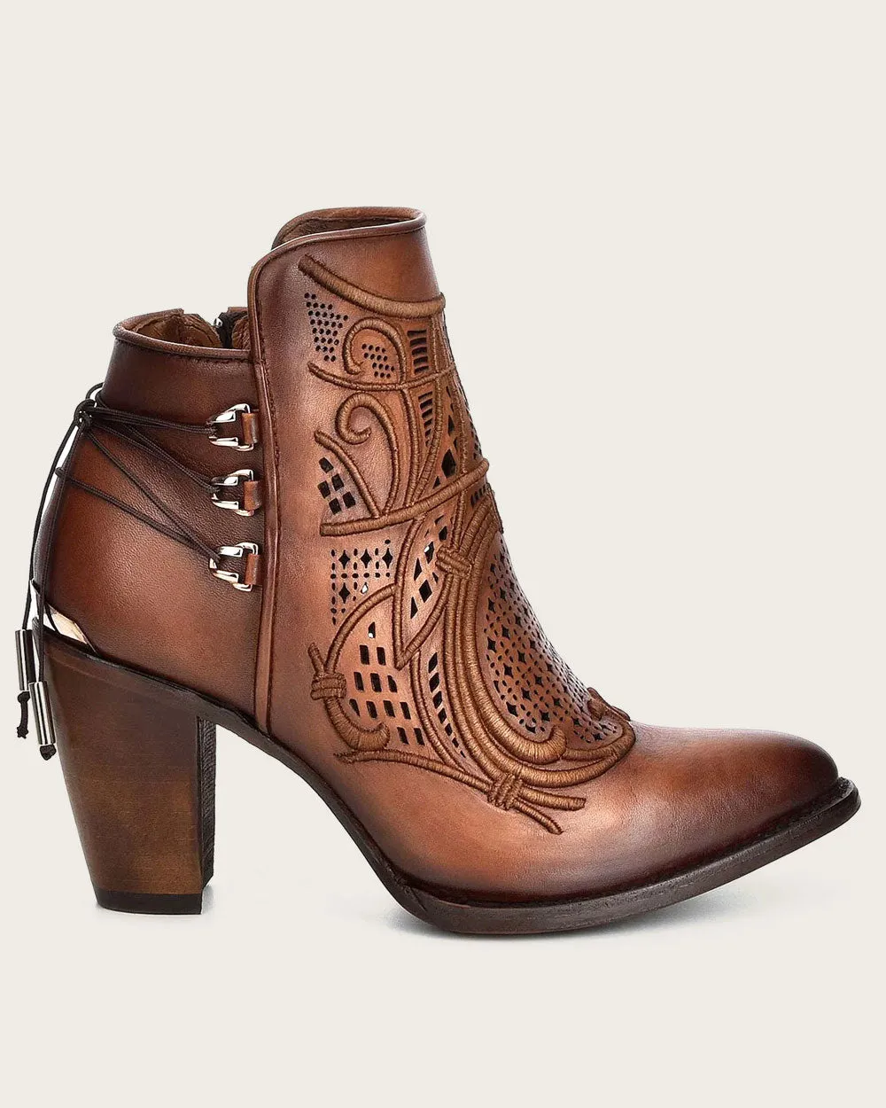 Ankle embroidered honey bootie