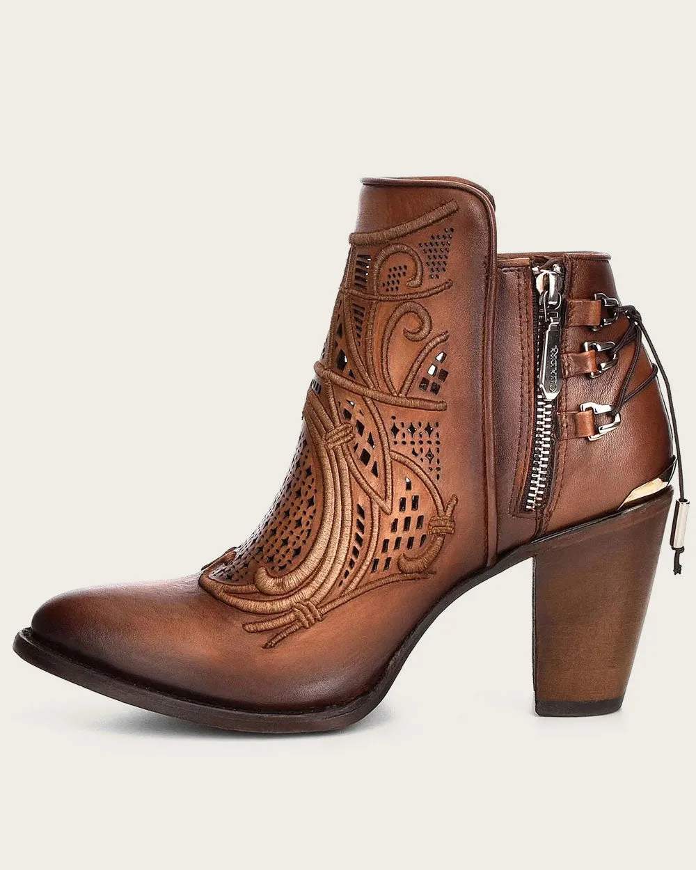 Ankle embroidered honey bootie