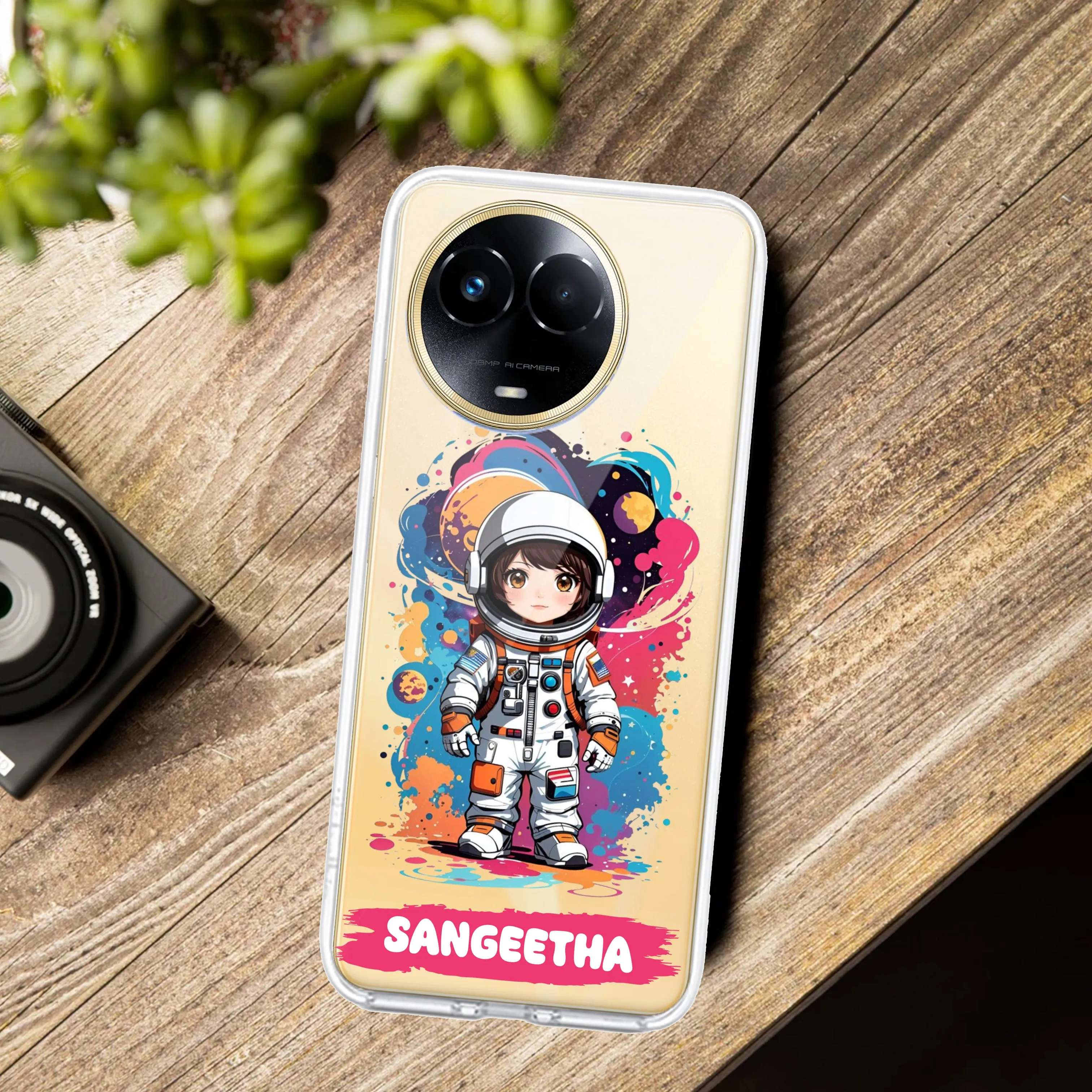 Astronaut Customize Transparent Silicon Case For Realme/Narzo