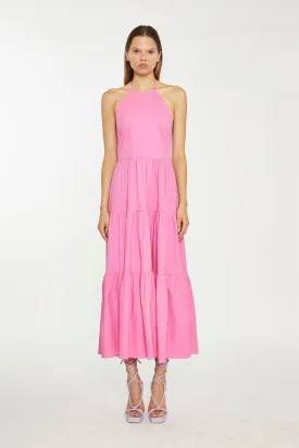 Azelea Halter-Neck Tiered Midi Dress