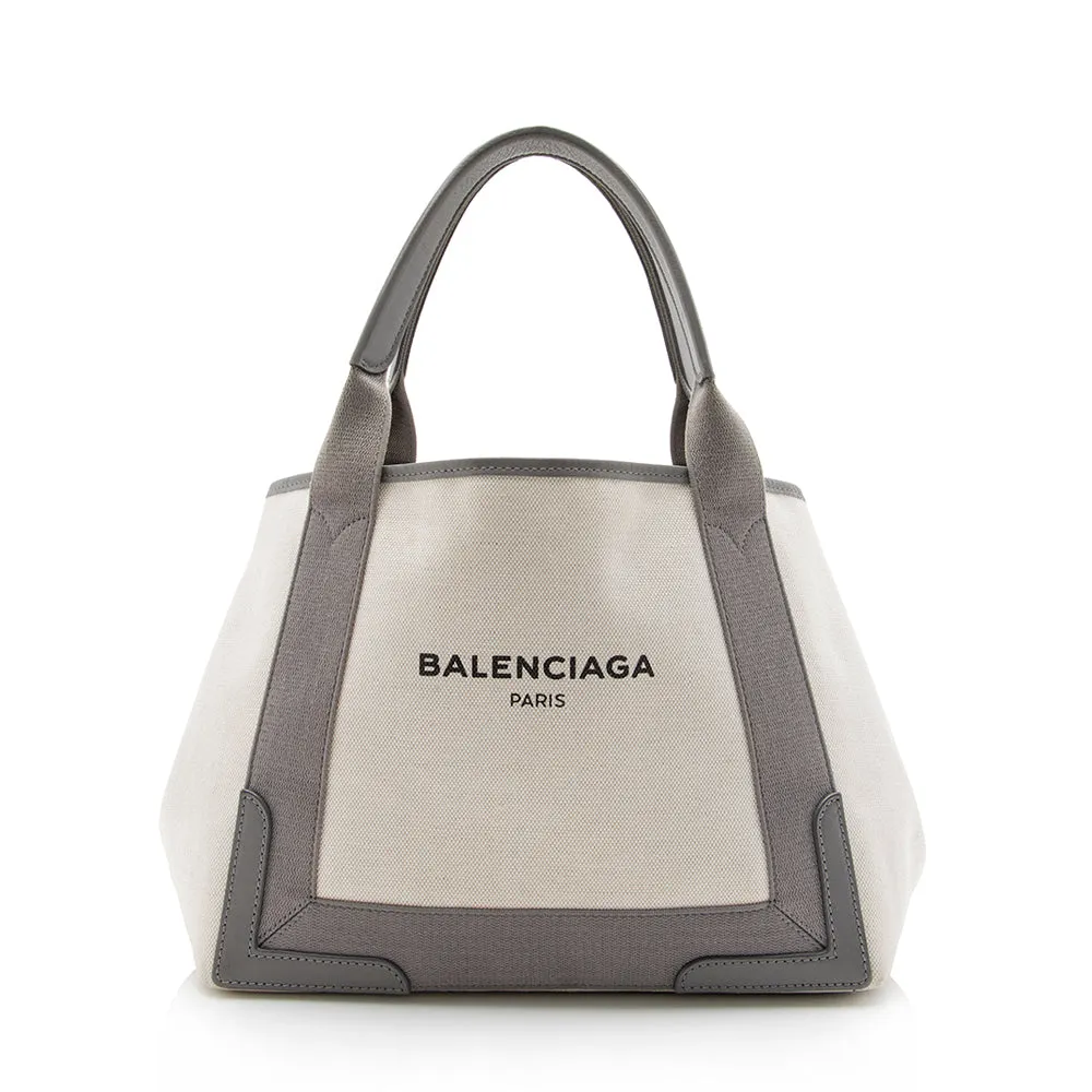 Balenciaga Canvas Logo Cabas Small Tote (SHF-13841)