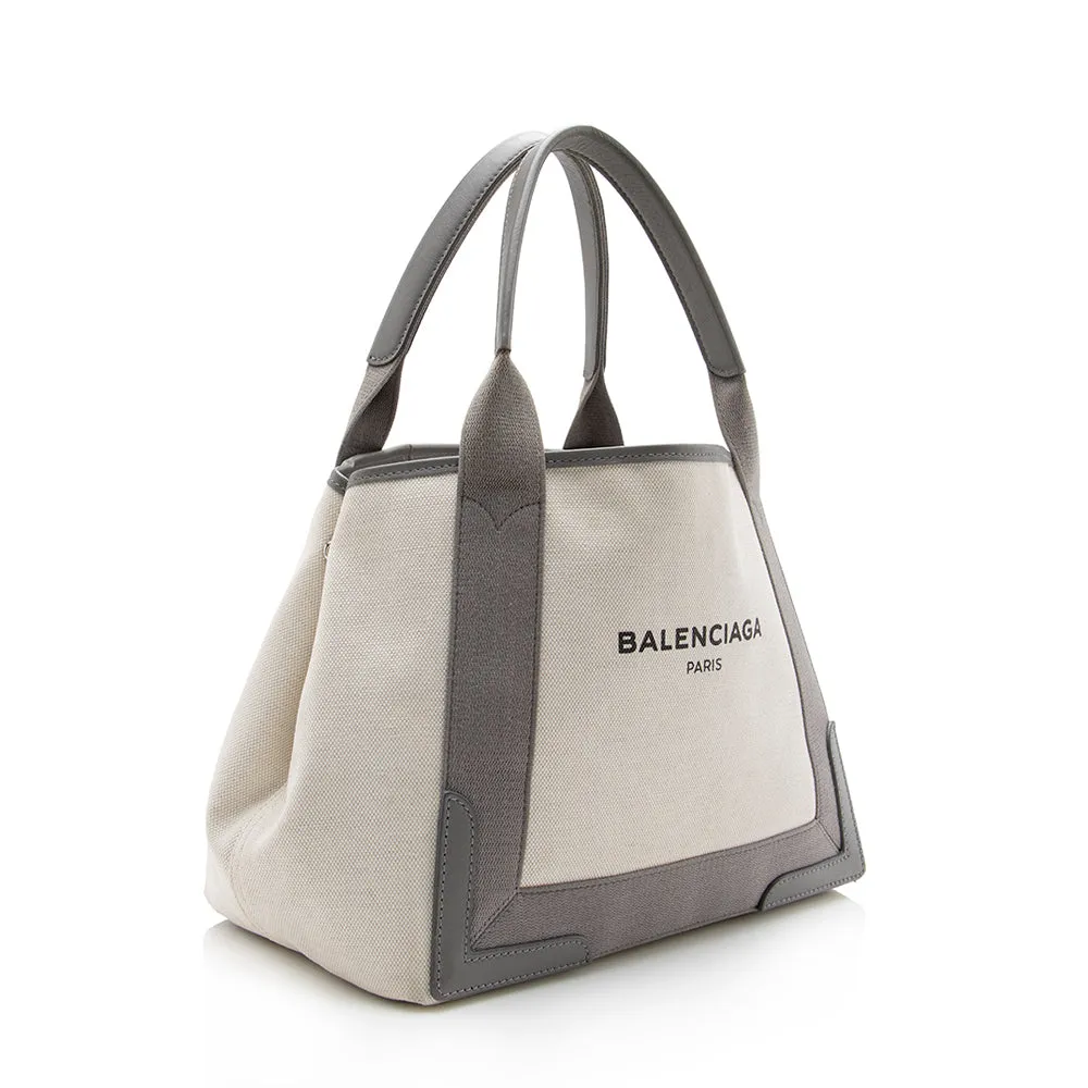 Balenciaga Canvas Logo Cabas Small Tote (SHF-13841)