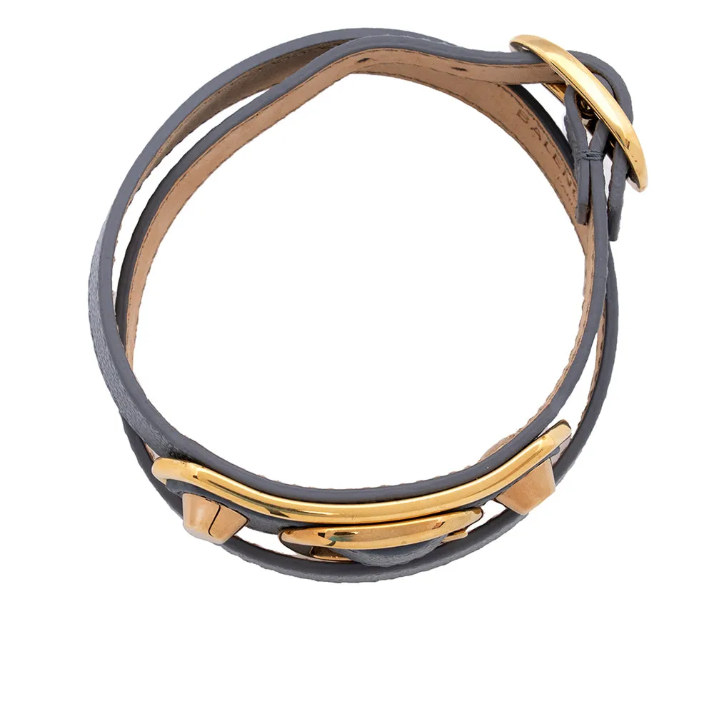 Balenciaga Lambskin Giant Wrap Double Tour Bracelet - Size S - FINAL SALE (SHF-18876)