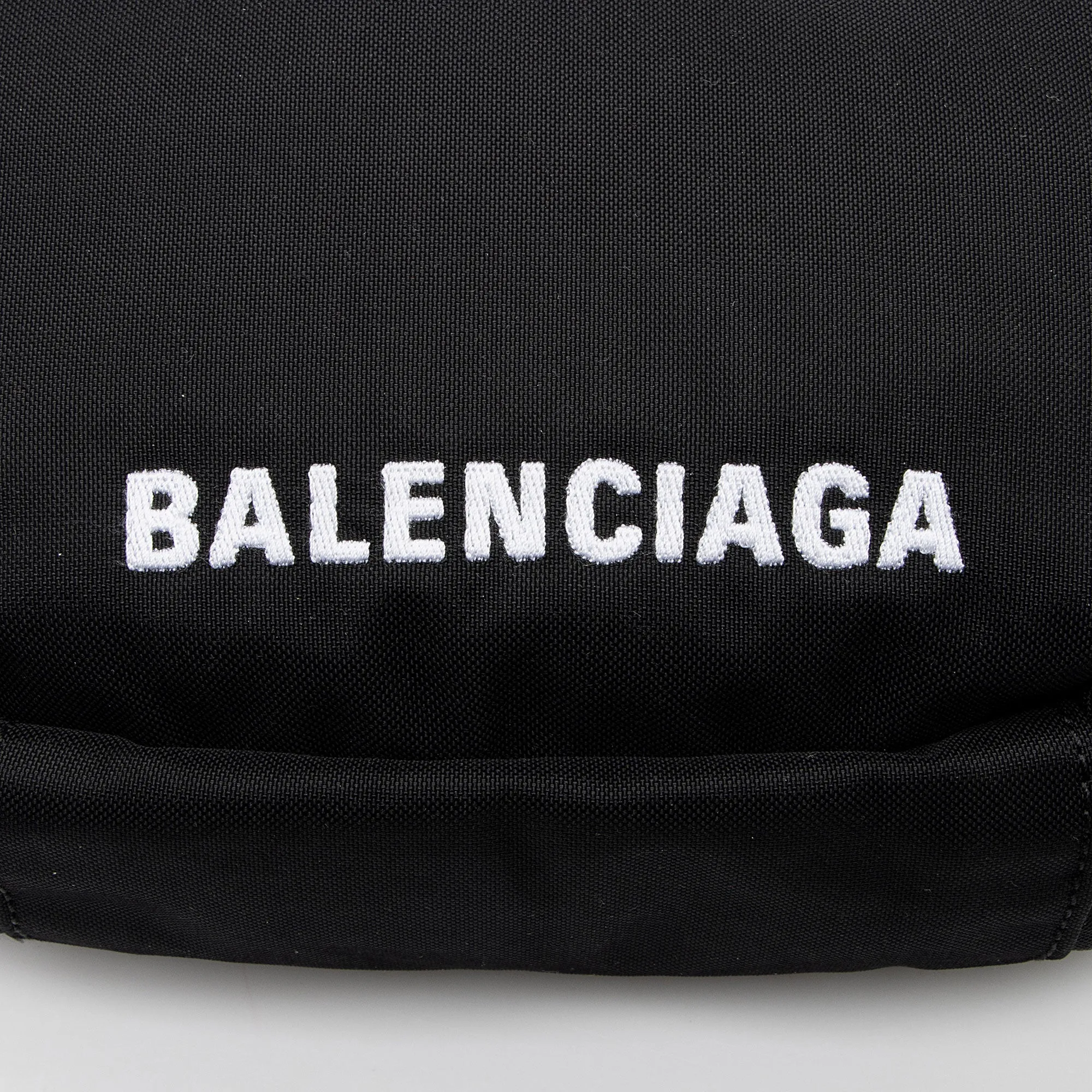 Balenciaga Recycled Nylon Logo Wheel Shoulder Bag (SHF-YKqW3c)