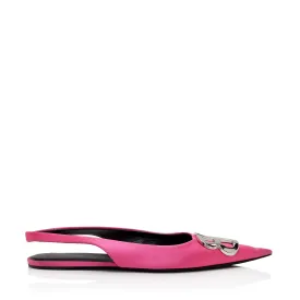 Balenciaga Satin BB Knife Slingback Flats - Size 6 / 36 (SHF-pCDQ06)