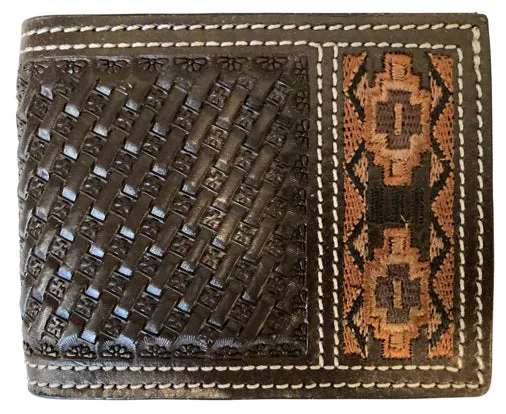 Basketweave Aztec Bifold Wallet