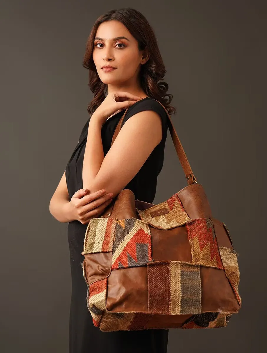 BEHOOVE - KILIM & LEATHER PATCHWORK HAND BAG