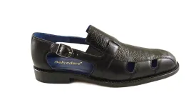 Belvedere "Connors" Black Men's Ostrich Sandal