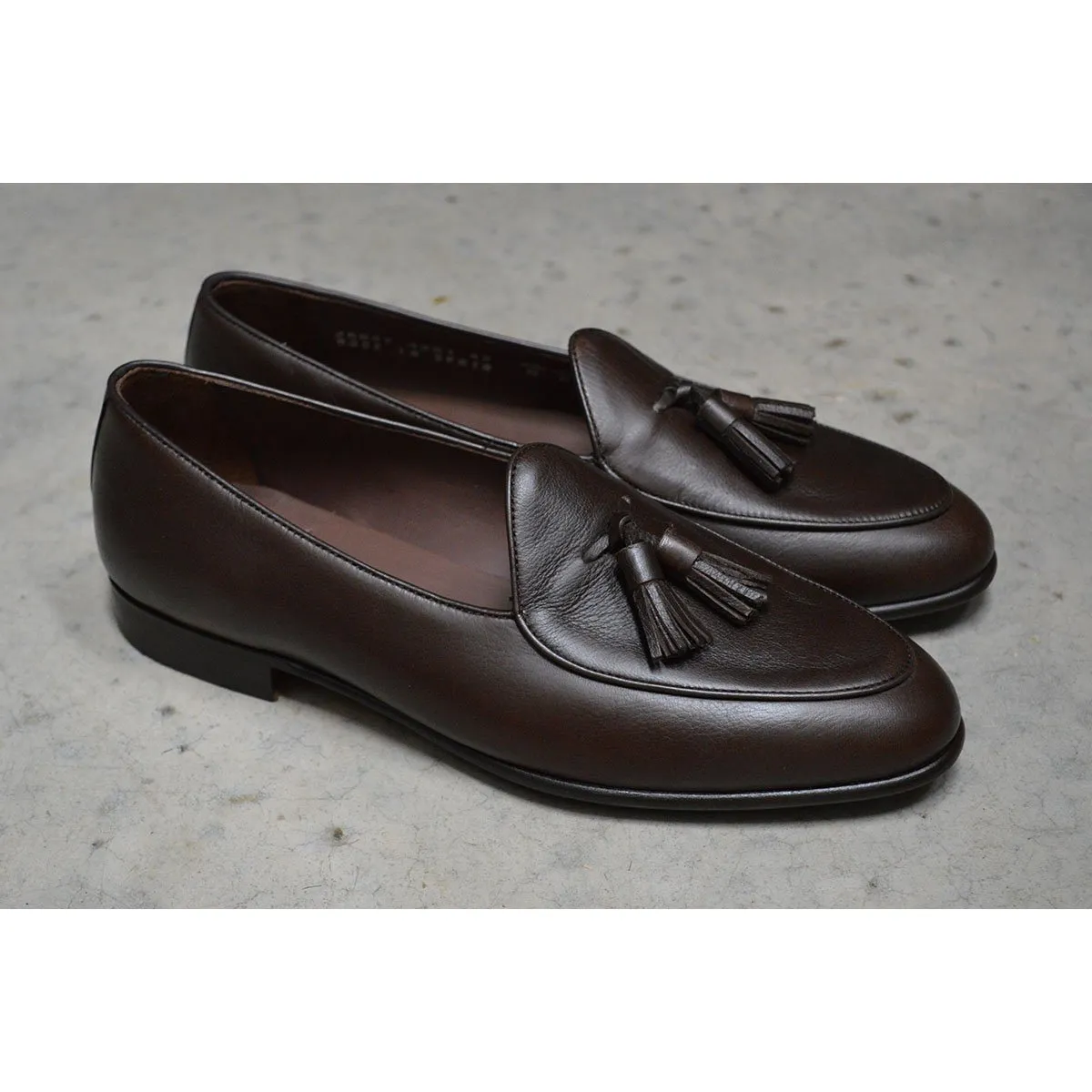 Berwick 1707 Tassel Belgian Loafer (4951) -Dark Brown Deerskin