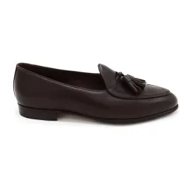 Berwick 1707 Tassel Belgian Loafer (4951) -Dark Brown Deerskin