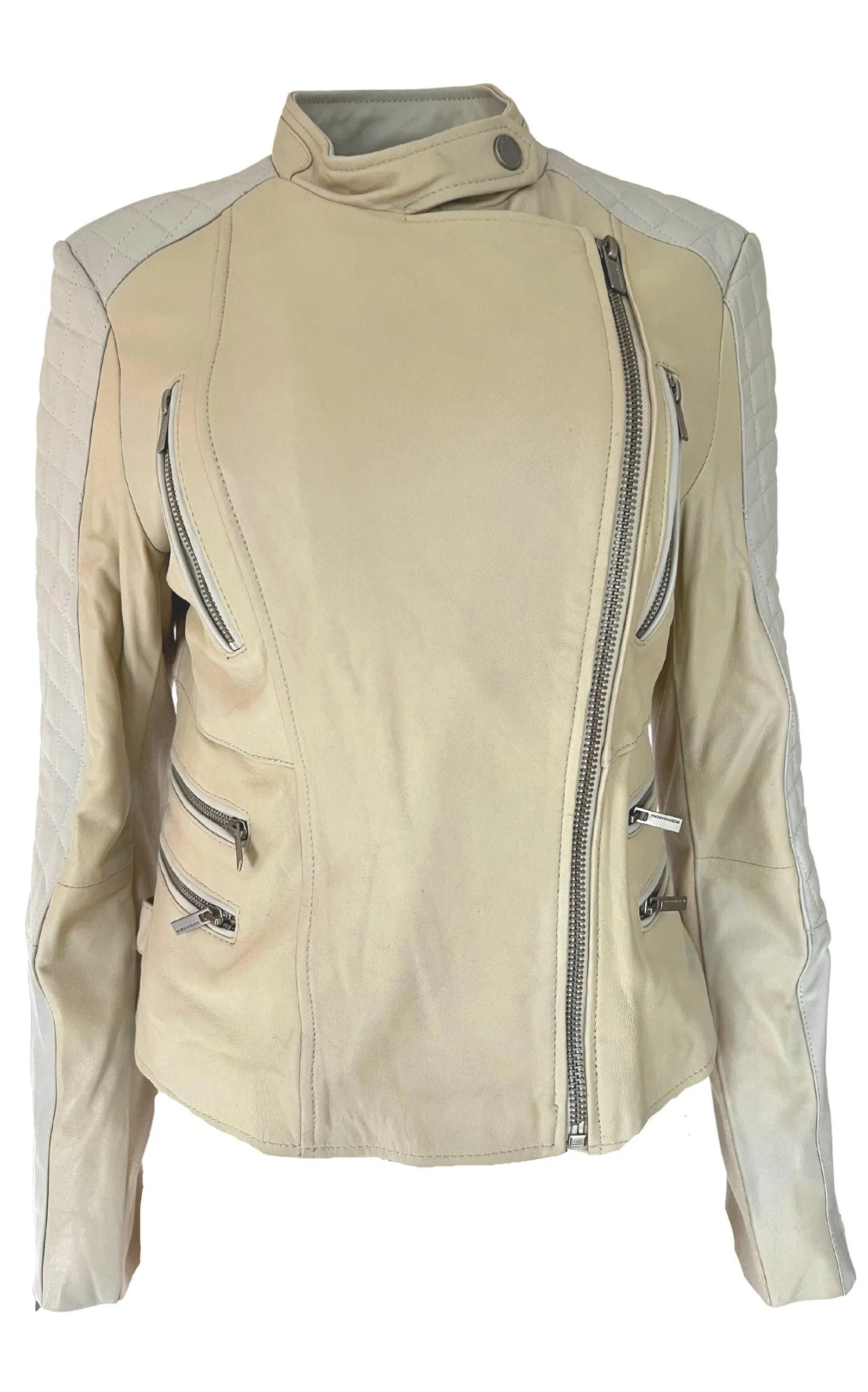 Biker Two Tone Leather Jacket