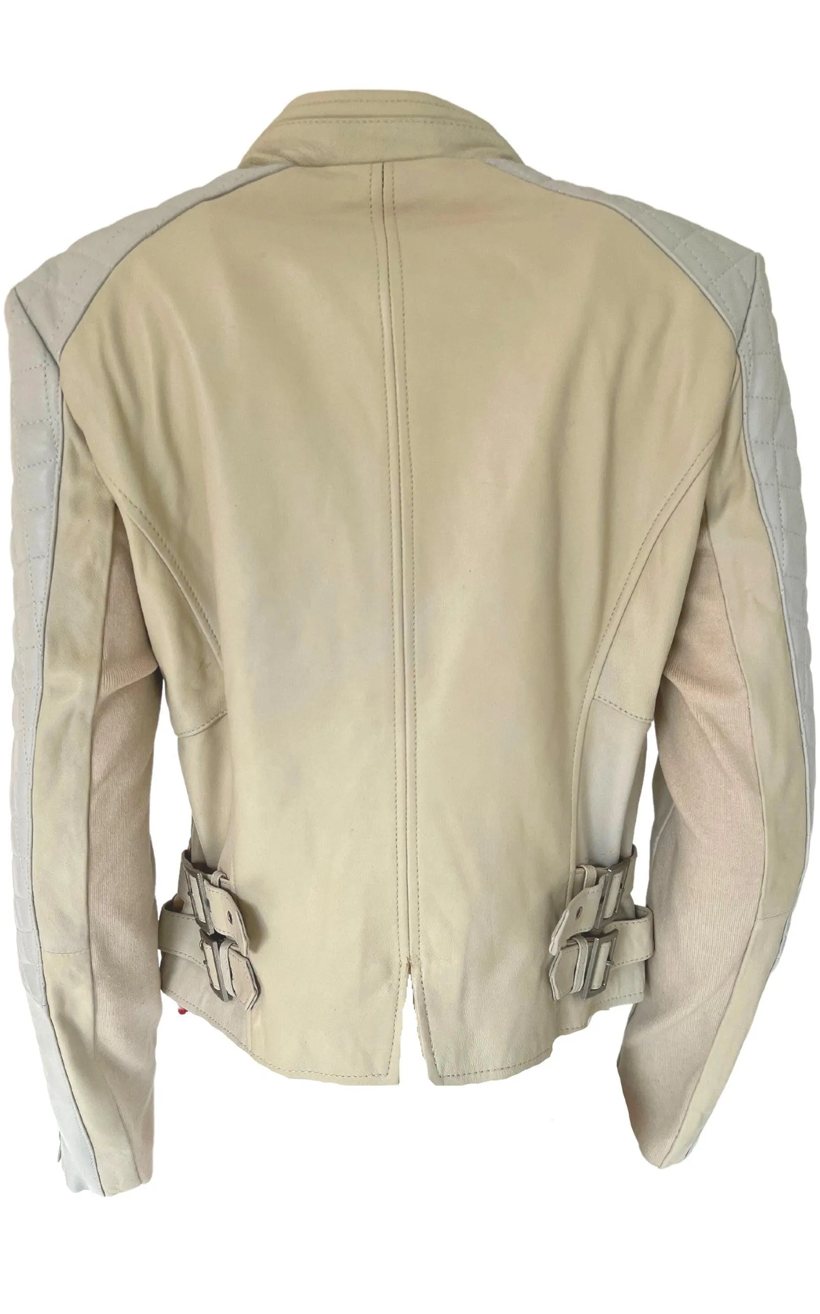 Biker Two Tone Leather Jacket