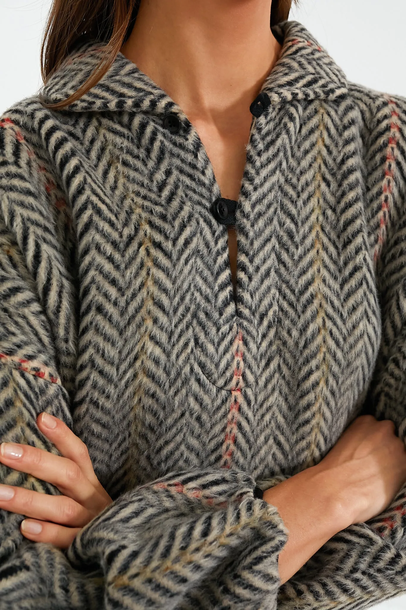 Birch Chevron Stripe The Outlander Pullover