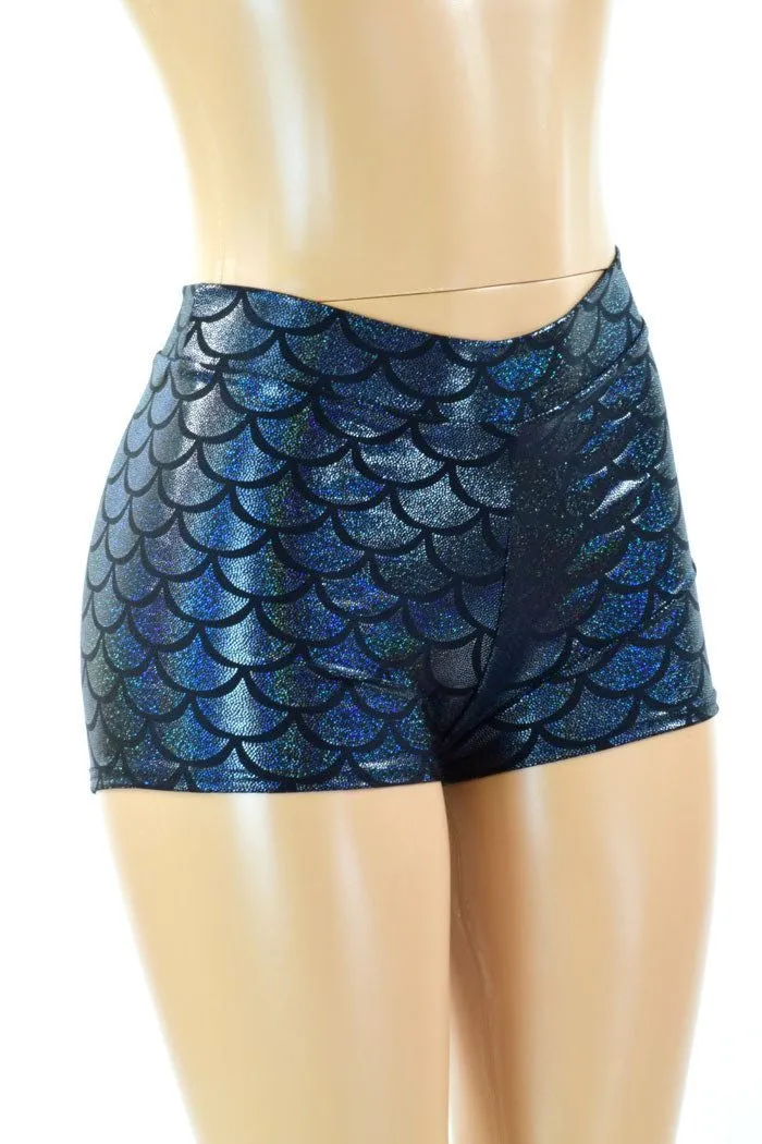 Black Mermaid Mid Rise Shorts