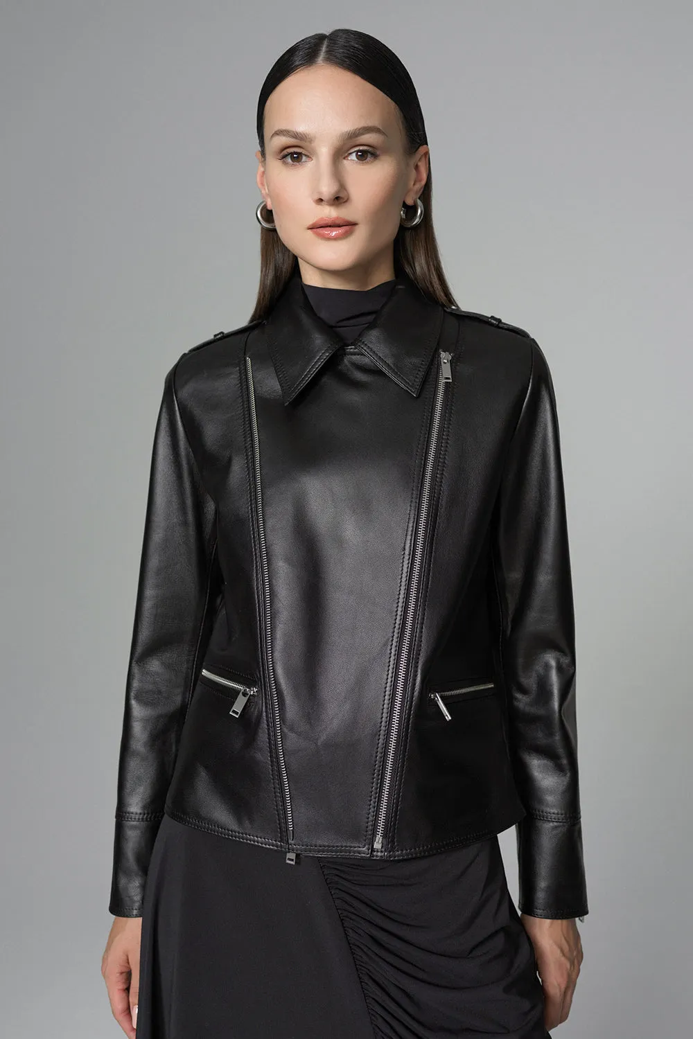 Black Natural Leather﻿ Jacket