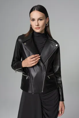 Black Natural Leather﻿ Jacket