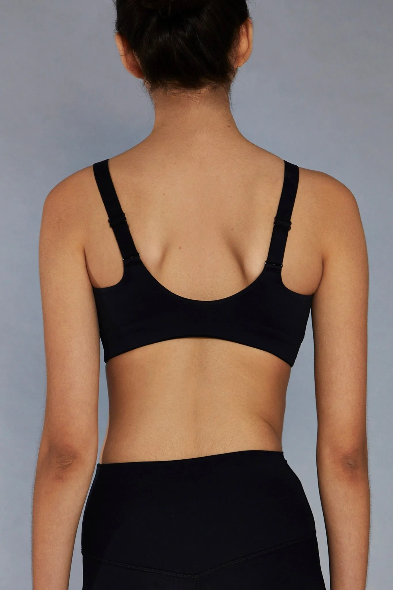 Black Scoop Back Sports Bra