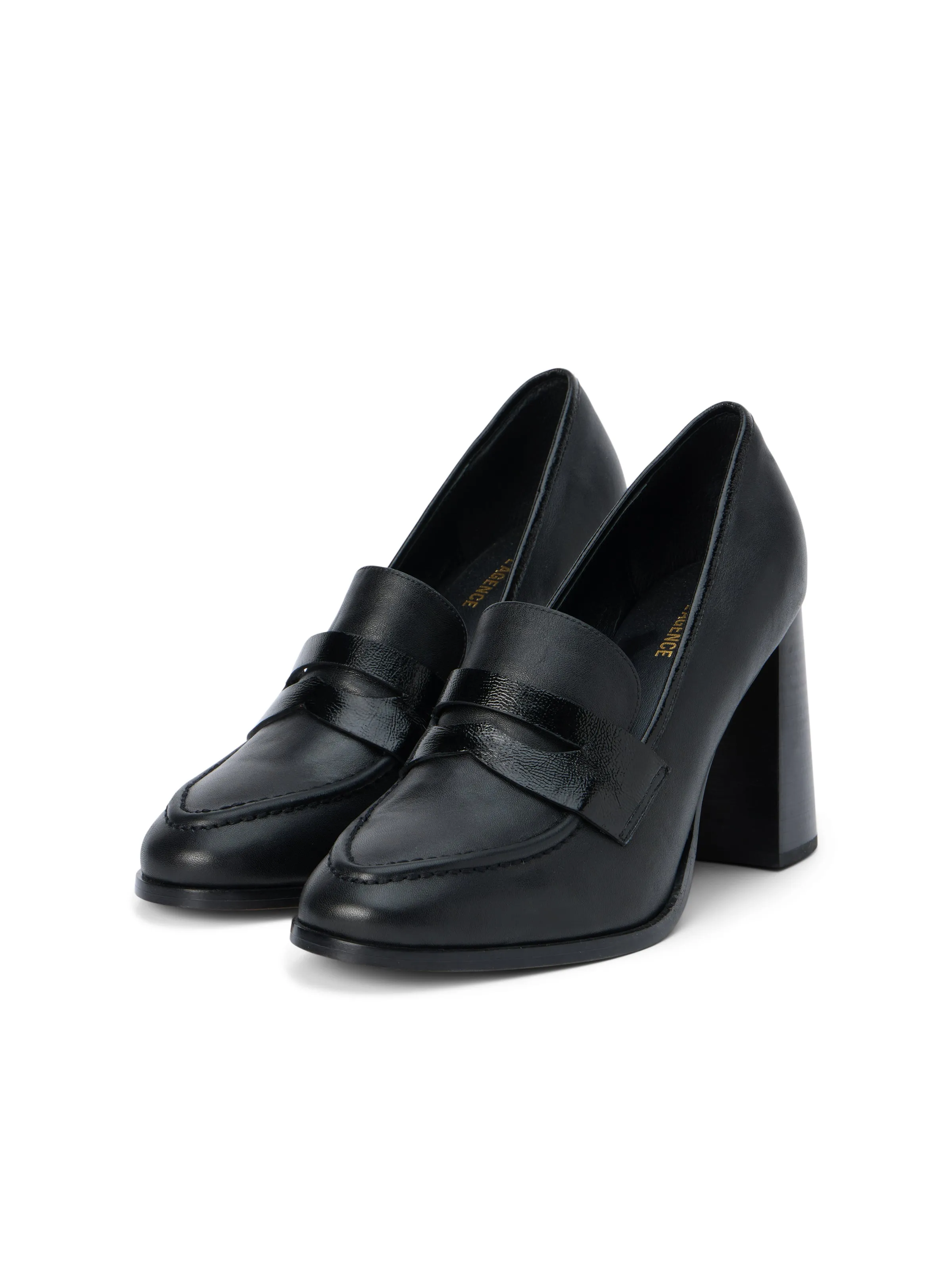 Blanche Heeled Leather Loafer