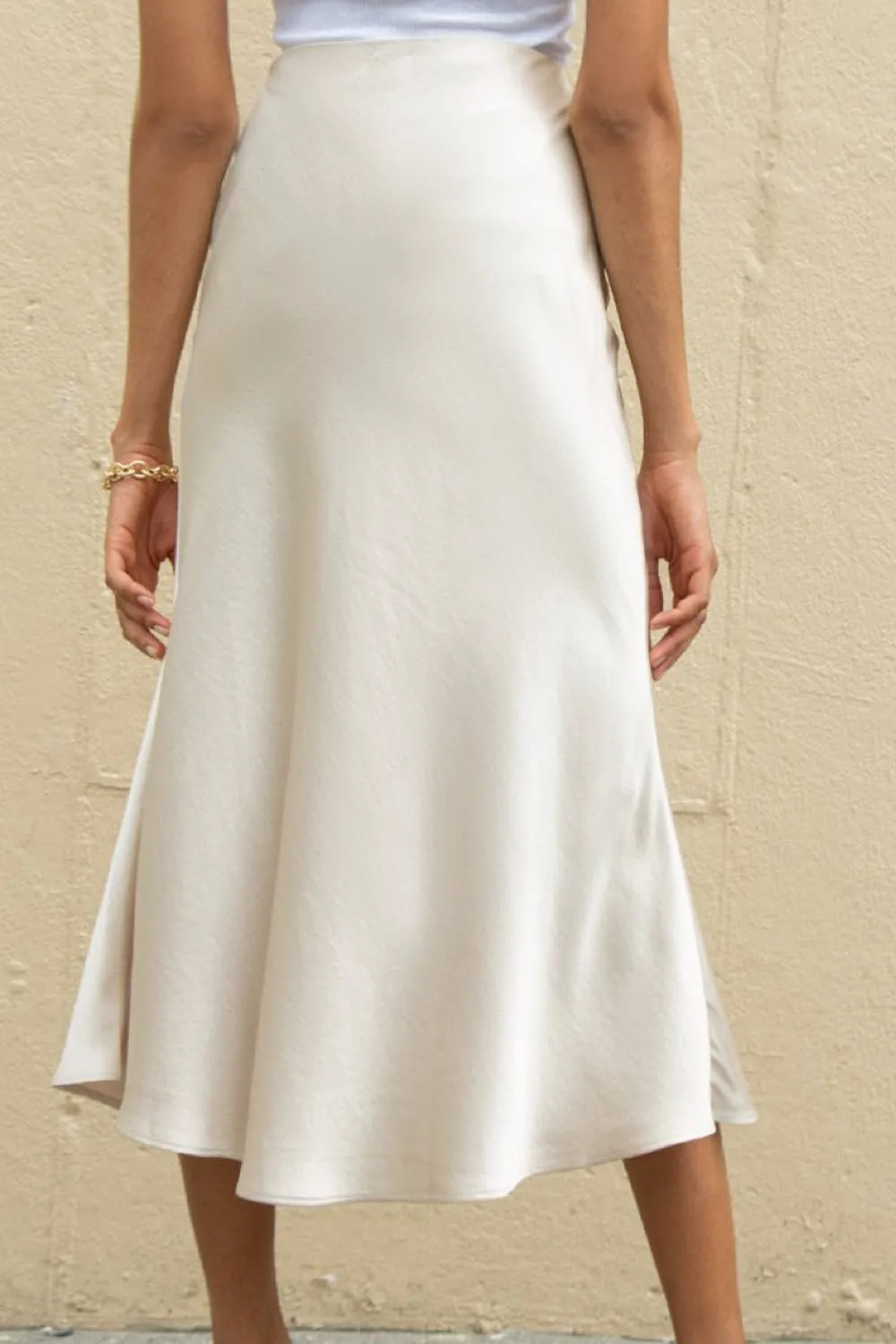 Blanche Mid Length White Skirt