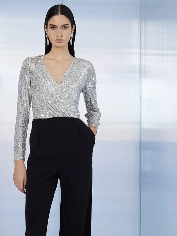 Bogart Monotone Sequin Jumpsuit