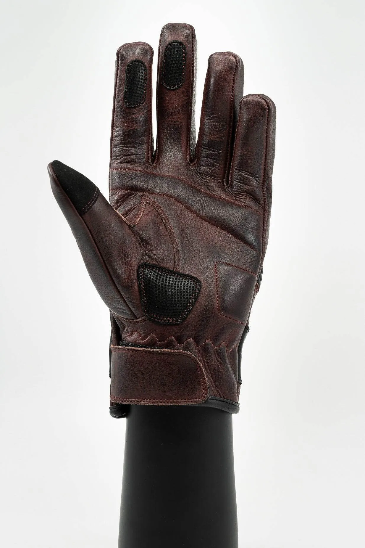 Boston Motorcycle Gloves - Maroon