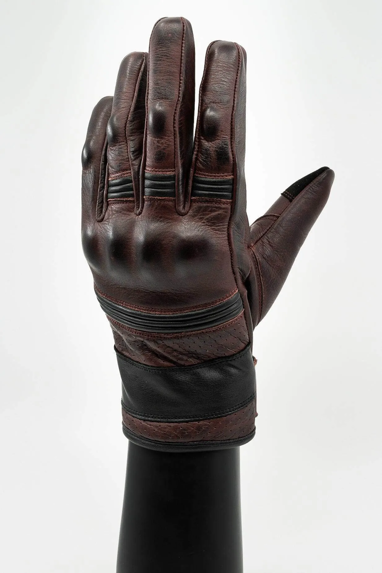 Boston Motorcycle Gloves - Maroon