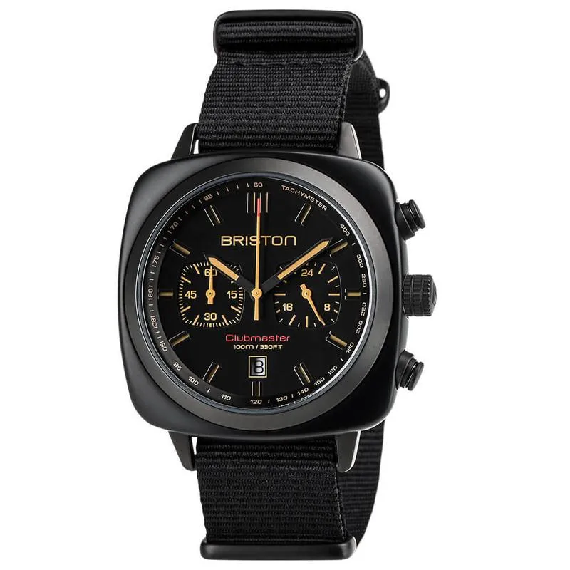 Briston Black Clubmaster Sport Nylon Chronograph Briston Watch 18142.PBAM.BS.4.NB