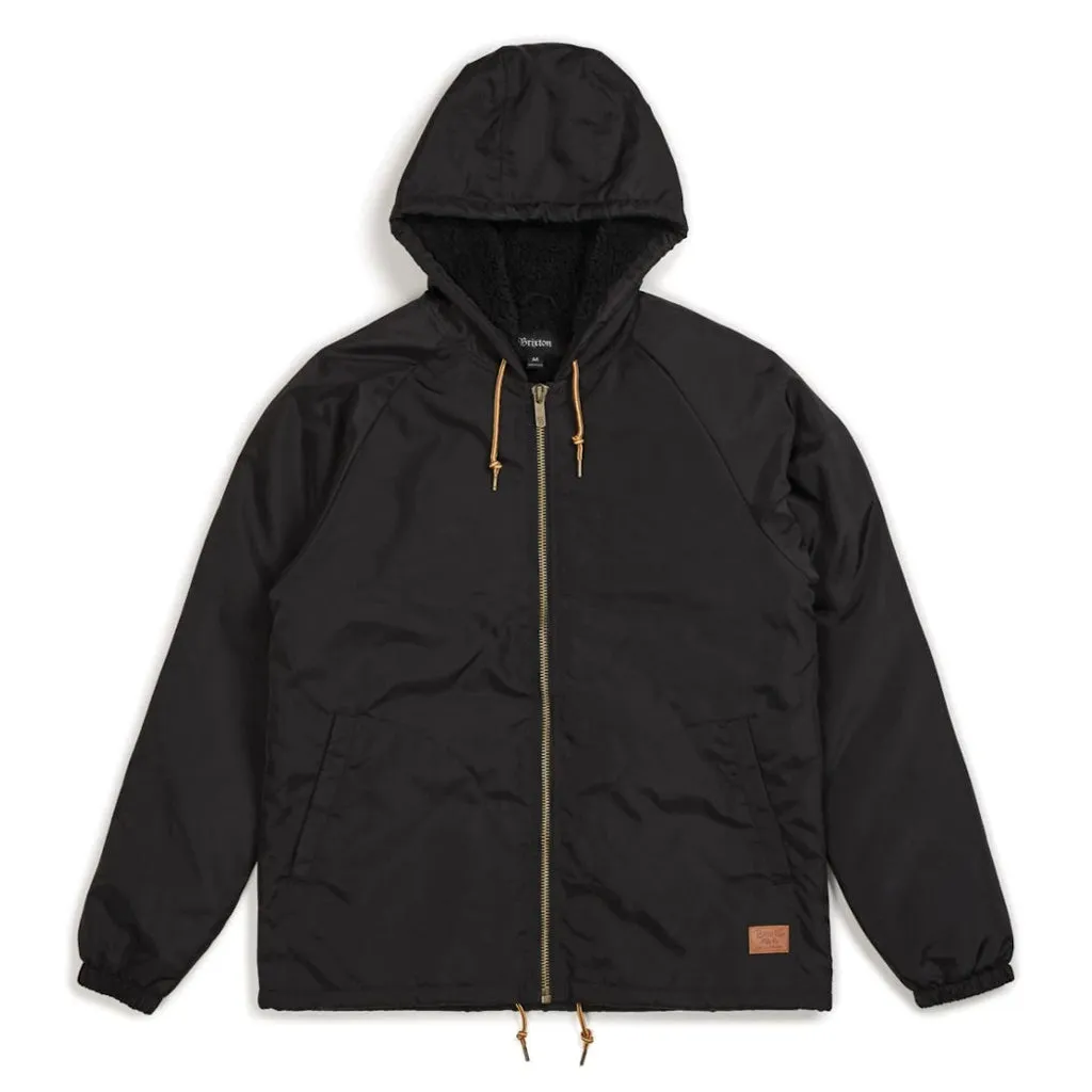 Brixton Claxton Hooded Sherpa Jacket Black